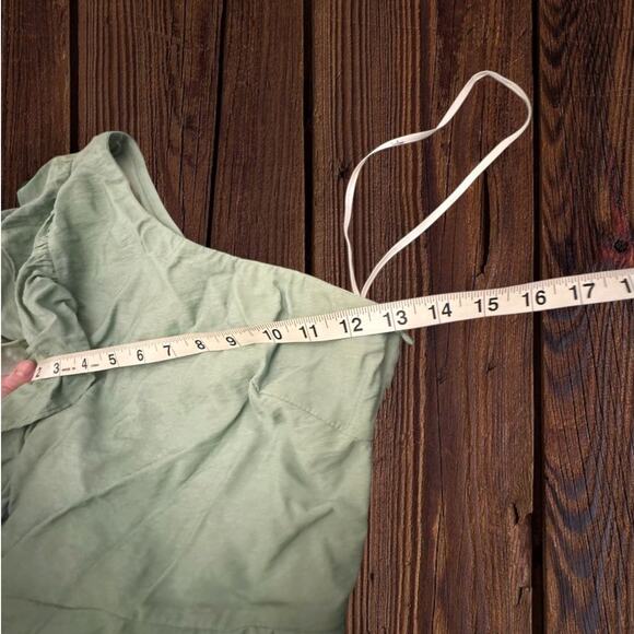 Lulus Muted Mint Green One Shoulder Ruffle Belted Party Dress Size S - Picture 4 of 13